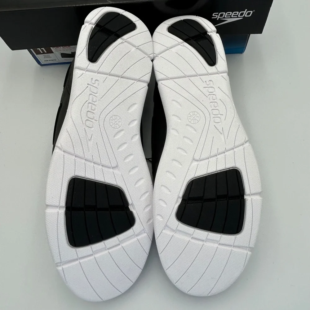 Speedo Mens Port Shoe Size 11 Traction Stability Black White Boat Shoes 1178733